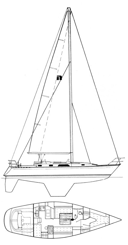 Nordic 40 sailboat under sail