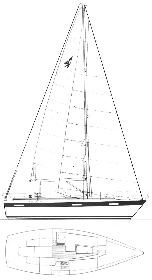 Nordship 29 sailboat under sail