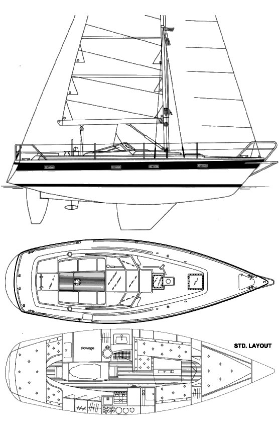 Nordship 35 sailboat under sail