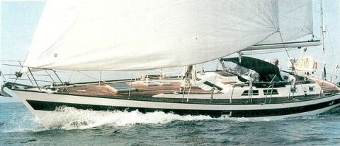 Norseman 447 sailboat under sail
