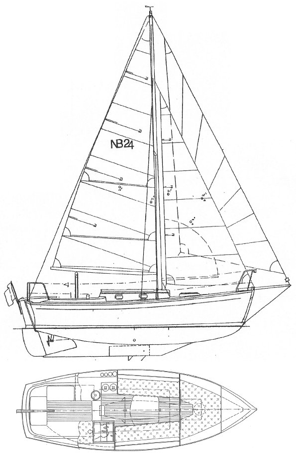 North beach 24 sailboat under sail