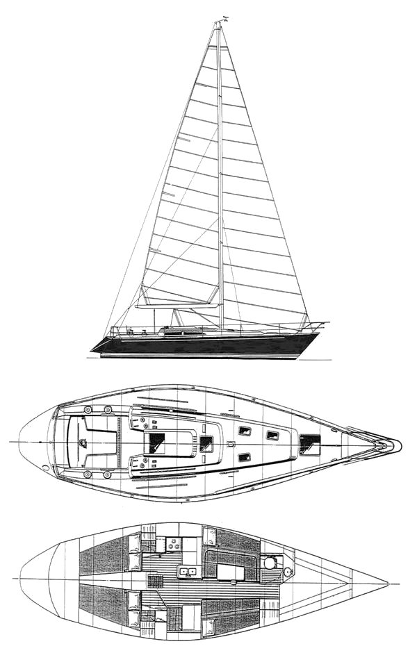 Northeast 39 sailboat under sail