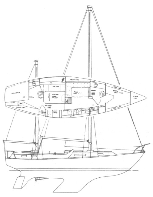 Northern 37k sailboat under sail