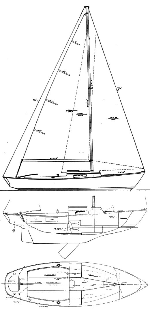 Nutmeg 24 sailboat under sail