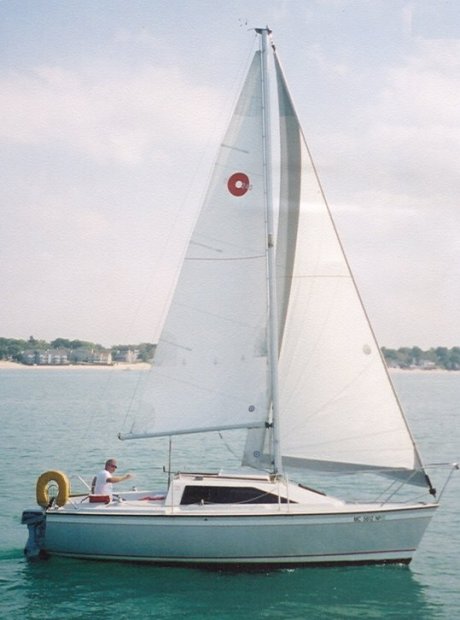 O'day 240 sailboat under sail