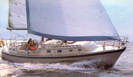O'day 37 sailboat under sail
