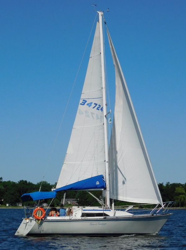 C&C 27 mk v sailboat under sail