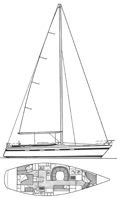 Ocean 44 sailboat under sail