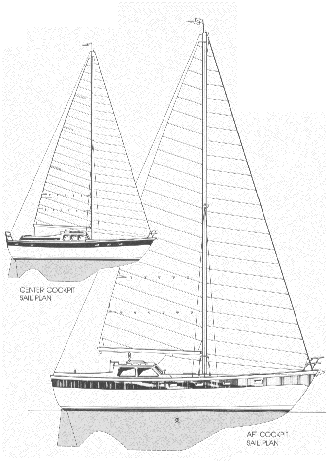 Oceanic 38 sailboat under sail