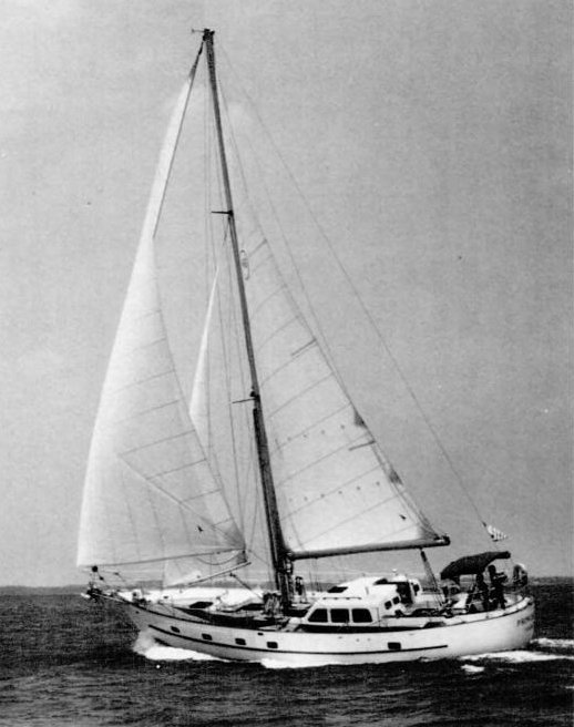 Oceanic 46 brewer sailboat under sail