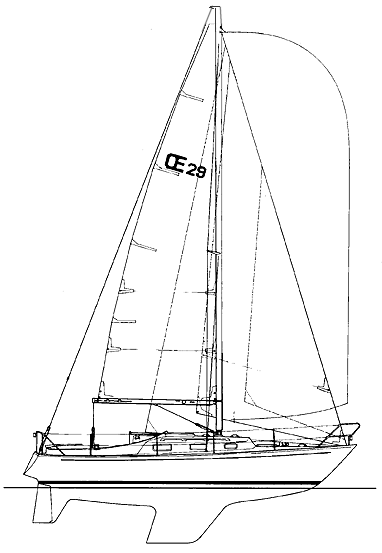 Oe 29 sailboat under sail