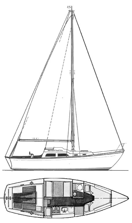 Offshore 28 luders sailboat under sail