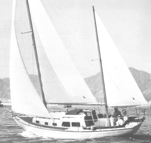 Offshore 31 cheoy lee sailboat under sail