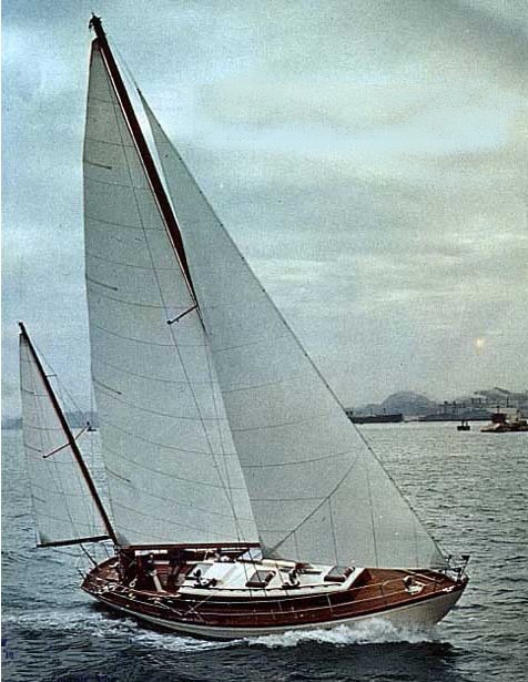Offshore 40 cheoy lee sailboat under sail