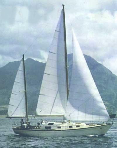 Offshore 41 cheoy lee sailboat under sail