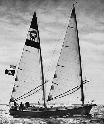 Offshore 43 tanton sailboat under sail
