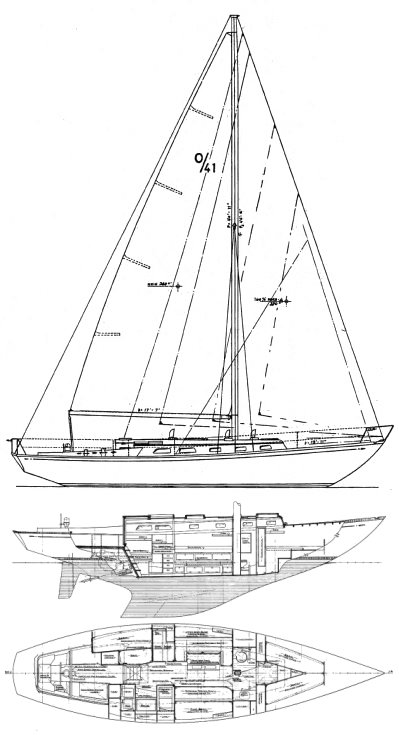 Ohlson 41 sailboat under sail