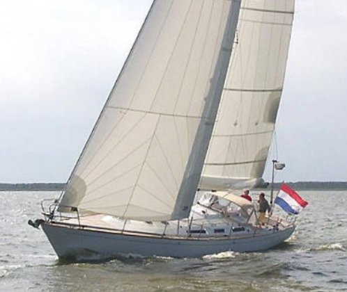 Omega 46 sailboat under sail