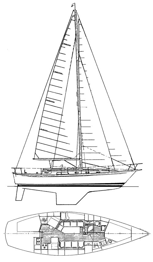 Odyssey 38 ontario 38 sailboat under sail