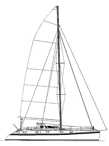 Outremer 5055 sailboat under sail