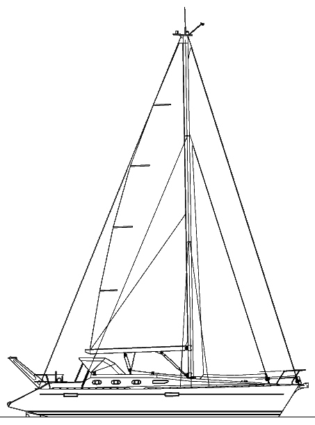 Ovni 385 sailboat under sail
