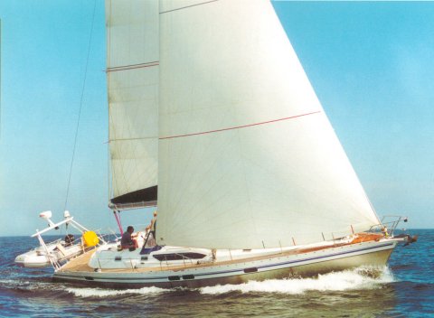Ovni 455 cc sailboat under sail