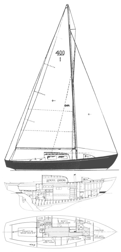 Oxford 400 sailboat under sail