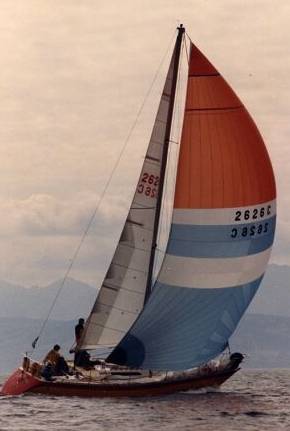 Oyster 37 sailboat under sail