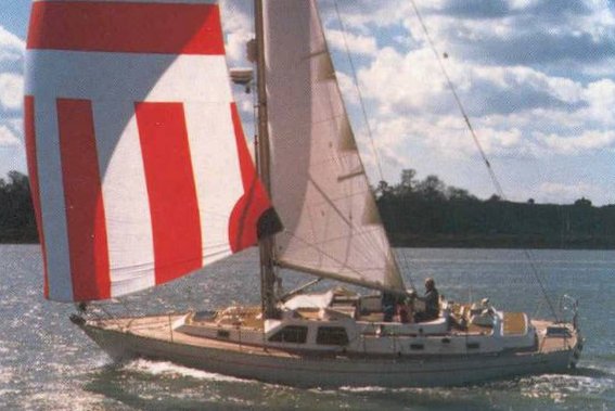 Oyster 406 sailboat under sail