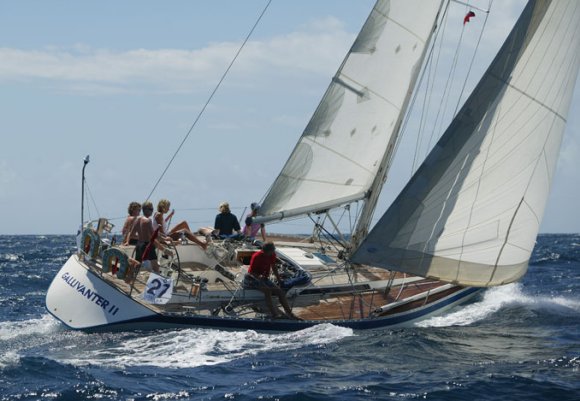 Oyster 41 sailboat under sail