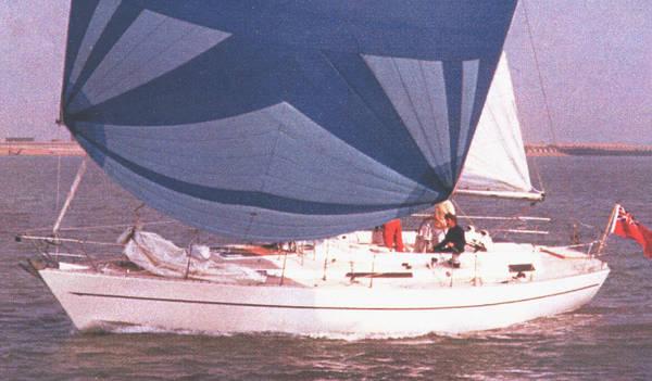 Oyster 435 sailboat under sail