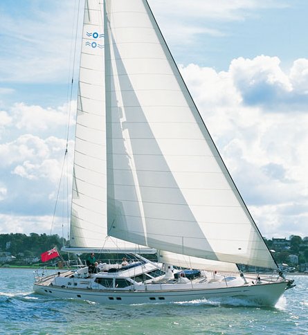 Oyster 61 sailboat under sail
