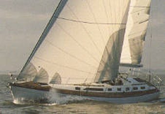 Oyster 48 lightwave sailboat under sail