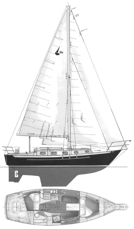 Pacific seacraft 31 sailboat under sail
