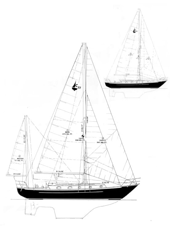 Crealock 37 pacific seacraft sailboat under sail