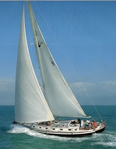 Crealock 44 pacific seacraft sailboat under sail