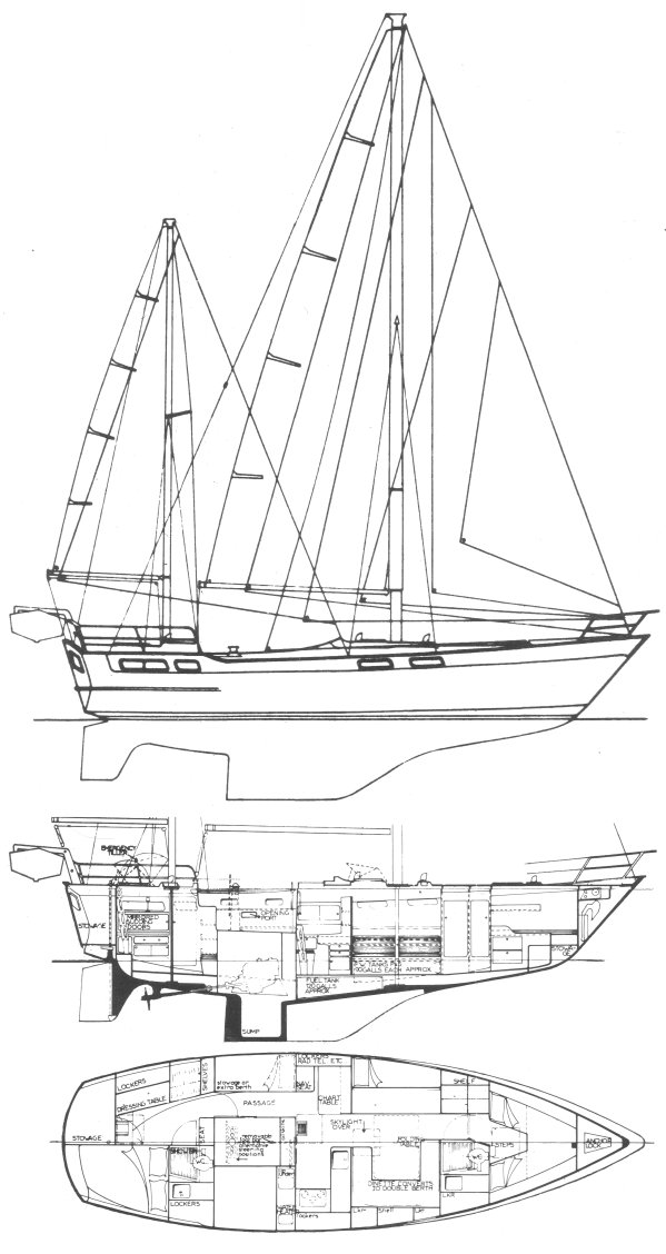 Pj 43cr sailboat under sail