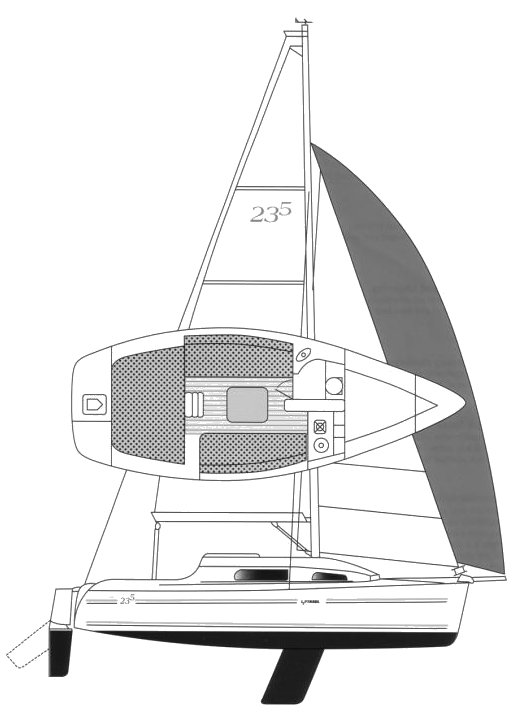 Parker 235 sailboat under sail