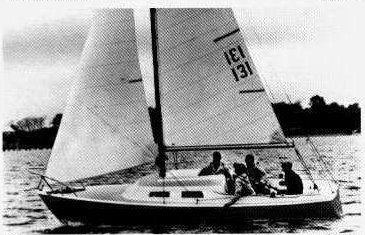 Pearson 22 sailboat under sail