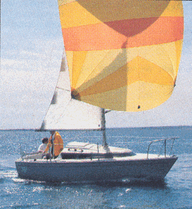 Pearson 23 sailboat under sail