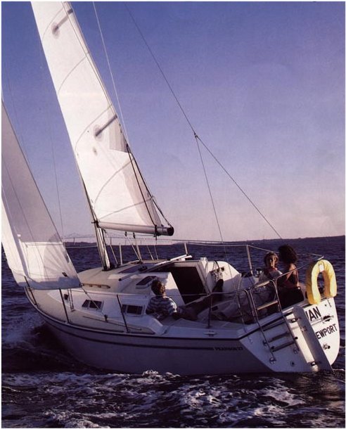 Pearson 27 sailboat under sail