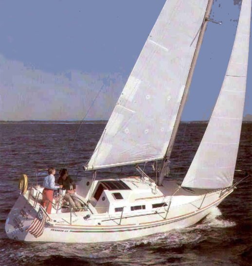 Pearson 28 2 sailboat under sail