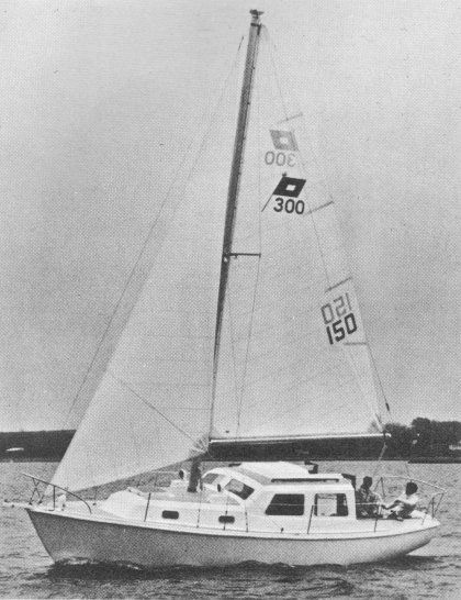 Pearson 300 sailboat under sail