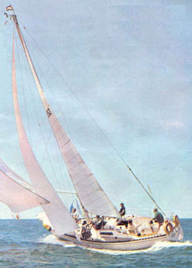 Pearson 36 sailboat under sail