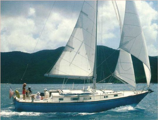 Pearson 386 sailboat under sail