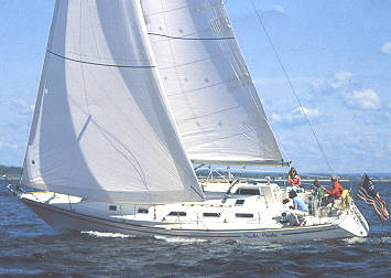 Pearson 39 2 sailboat under sail