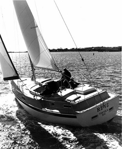 Pearson 390 sailboat under sail