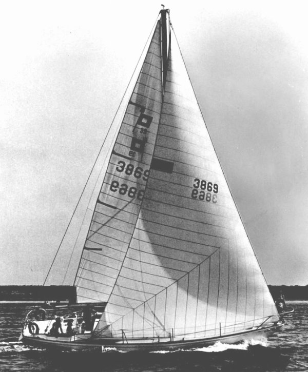 Pearson 39 sailboat under sail