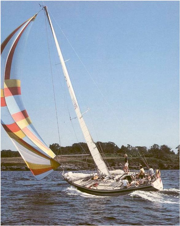 Pearson 40 sailboat under sail