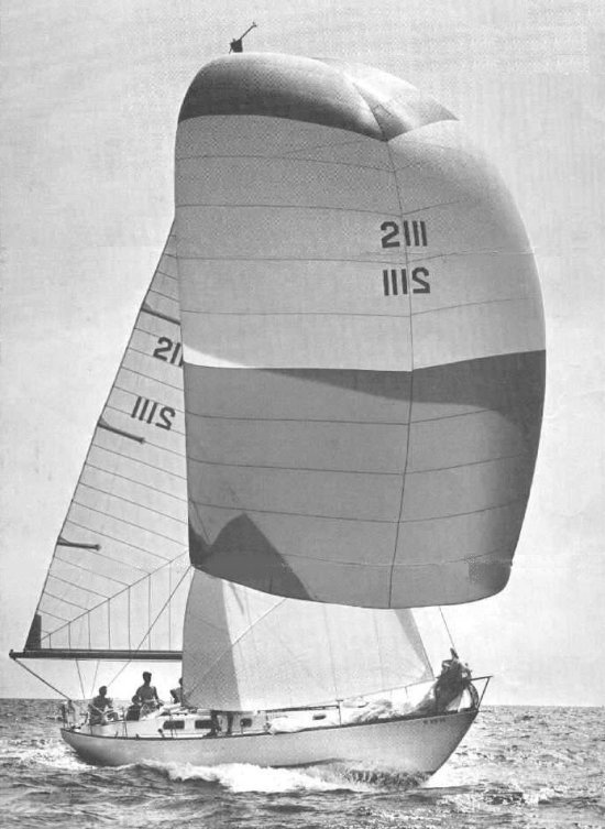 Pearson 43 sailboat under sail